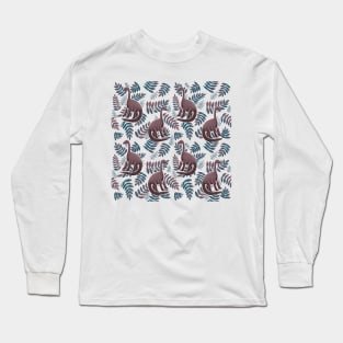 Modern Dinosaur Pattern - Neutral Long Sleeve T-Shirt